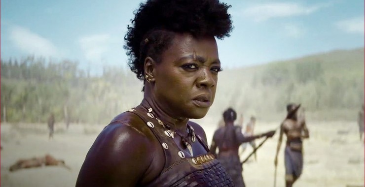 The image shows Viola Davies in a scene in the movie The Woman King. Image courtesy of rottentomatoes.com
